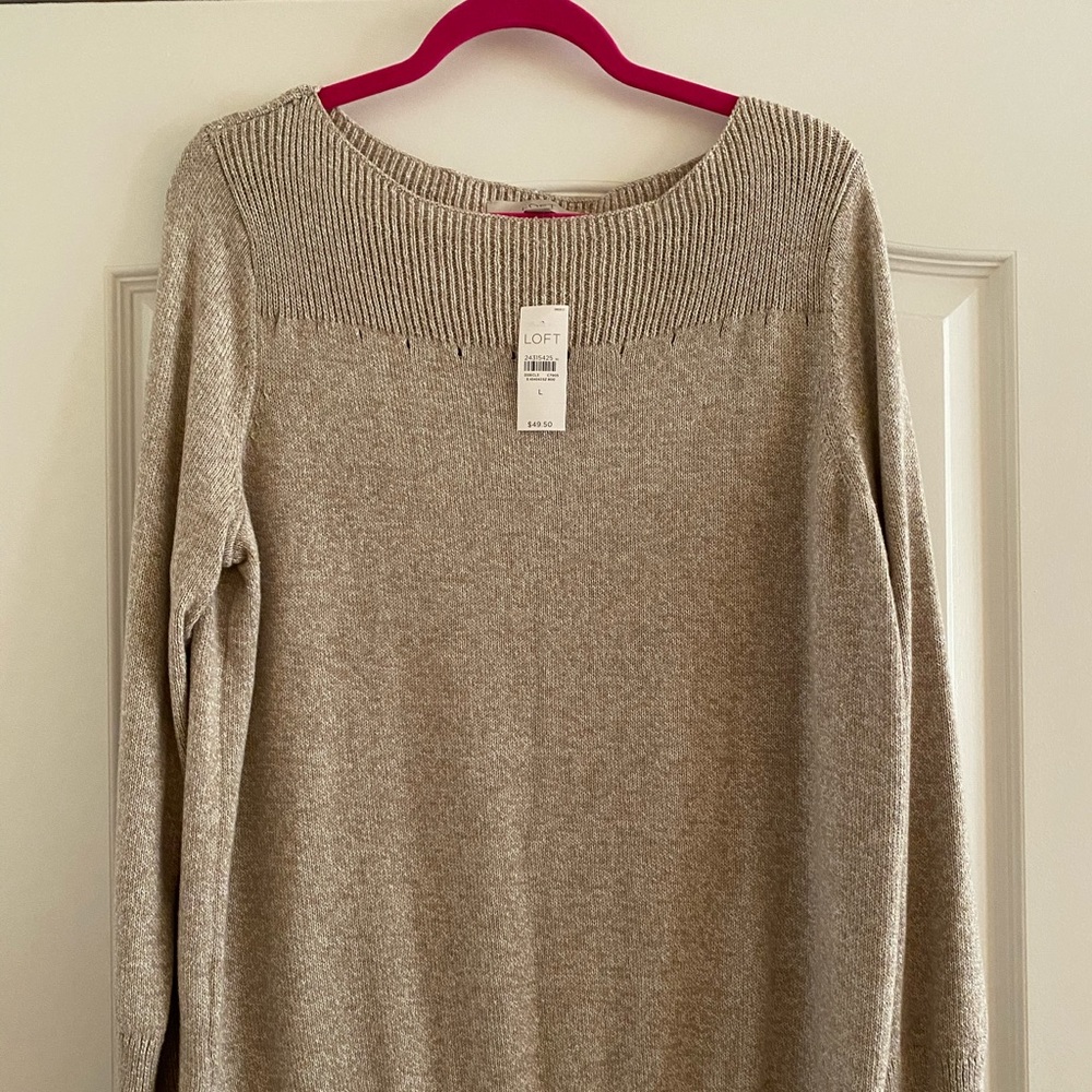 Loft Tan Crewneck Sweater